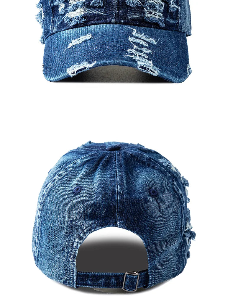 Washed Denim Baseball Cap Women Men Sunshade Breathable Spring Summer Hat Vintage Snapback Cap Female