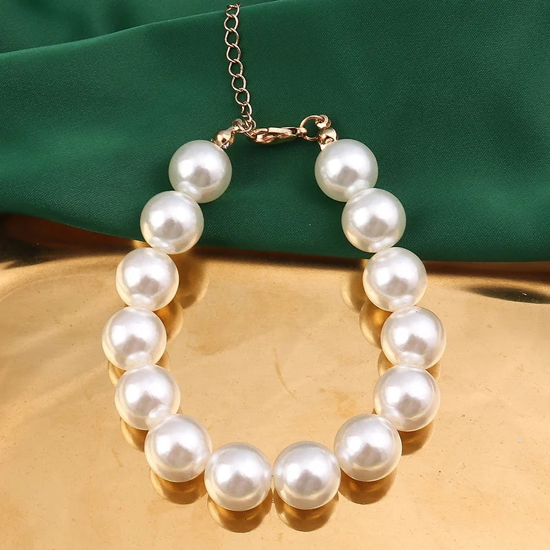 Aihua Trend Stretch Gold Sliver Color 6MM 8MM 12MM 16MM Stacked Ball Beaded Bracelet For Women Men Round CCB Beads Bracelets