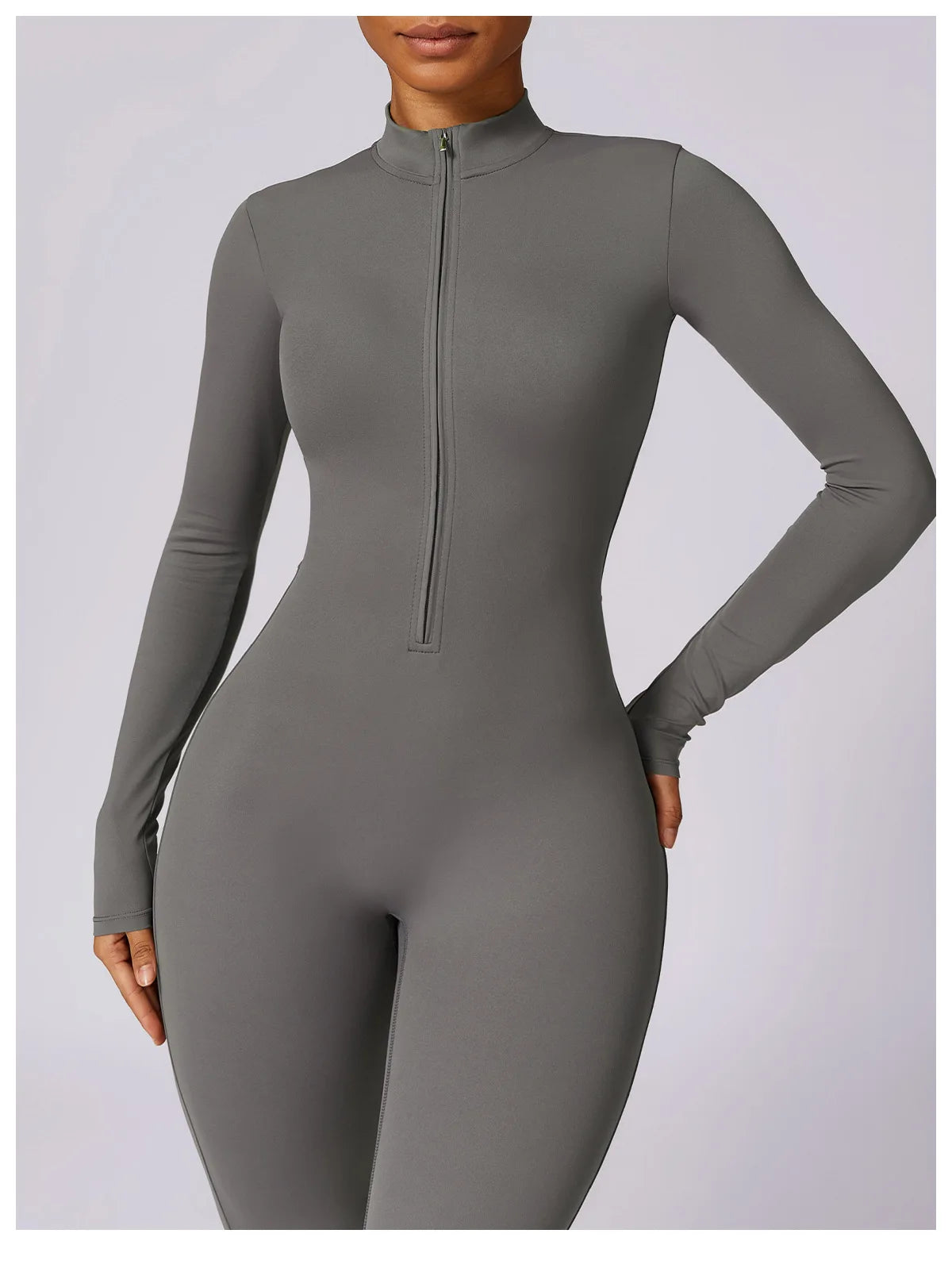 Customized LOGO women's zipper long-sleeved yoga onesie high-intensity fitness sports onesie tights