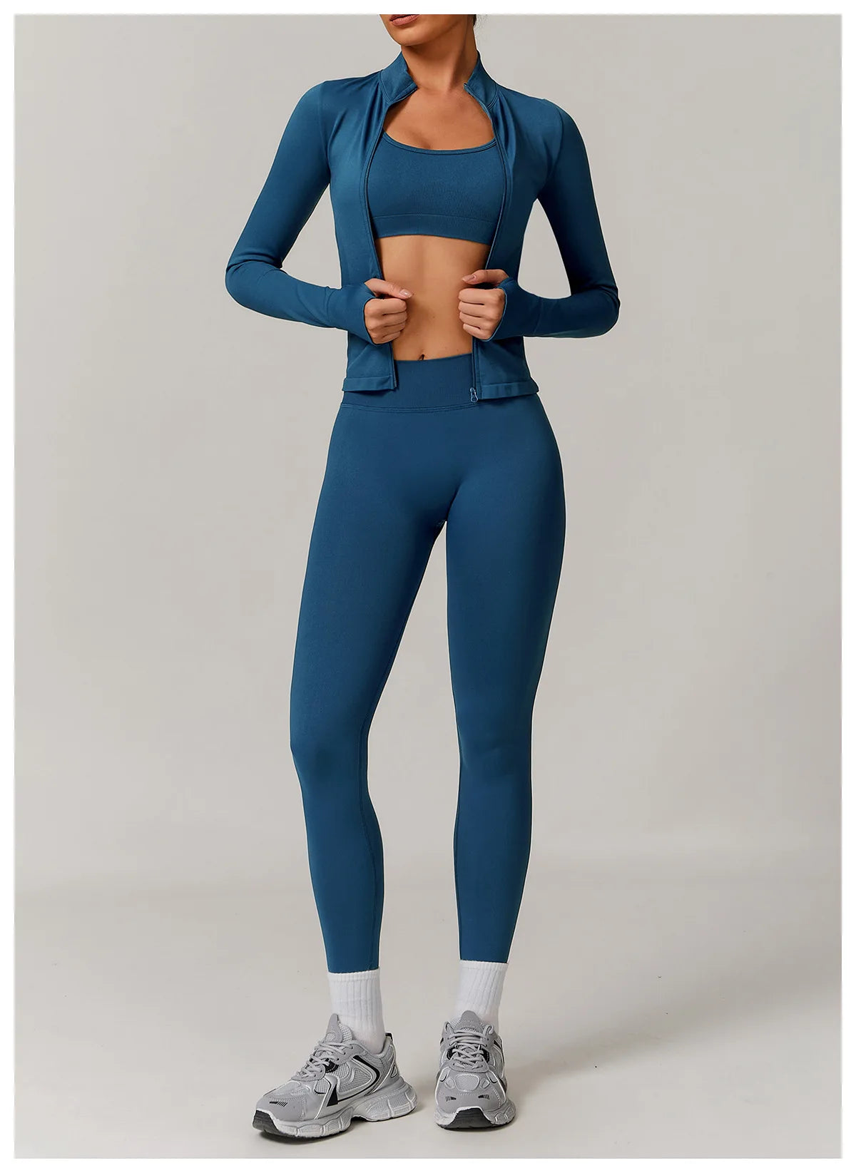 Customized LOGO women's seamless stand-up collar zipper yoga clothes jacket windproof slim top sports running jacket jacket
