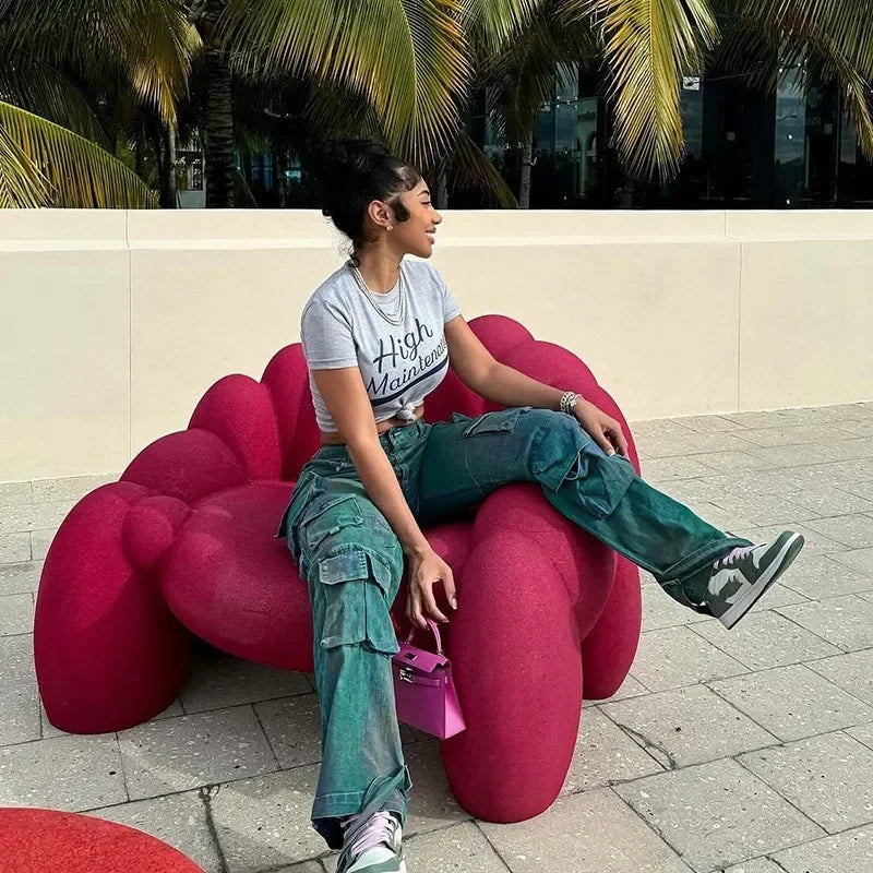 Solid Casual Baggy Cargo Pants for Women Youthful Female Trousers Multi-pocket Fashion Vintage Women's High Waist Wide Pants