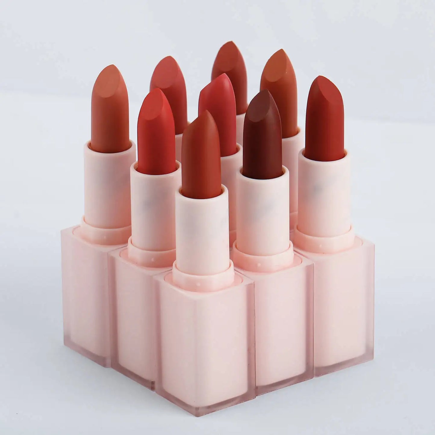 30pcs Wholesale Lip Makeup Matte Lipstick Waterproof Print Your Own Brand Cosmetics Pink Packaging Vegan Lipsticks Private Label