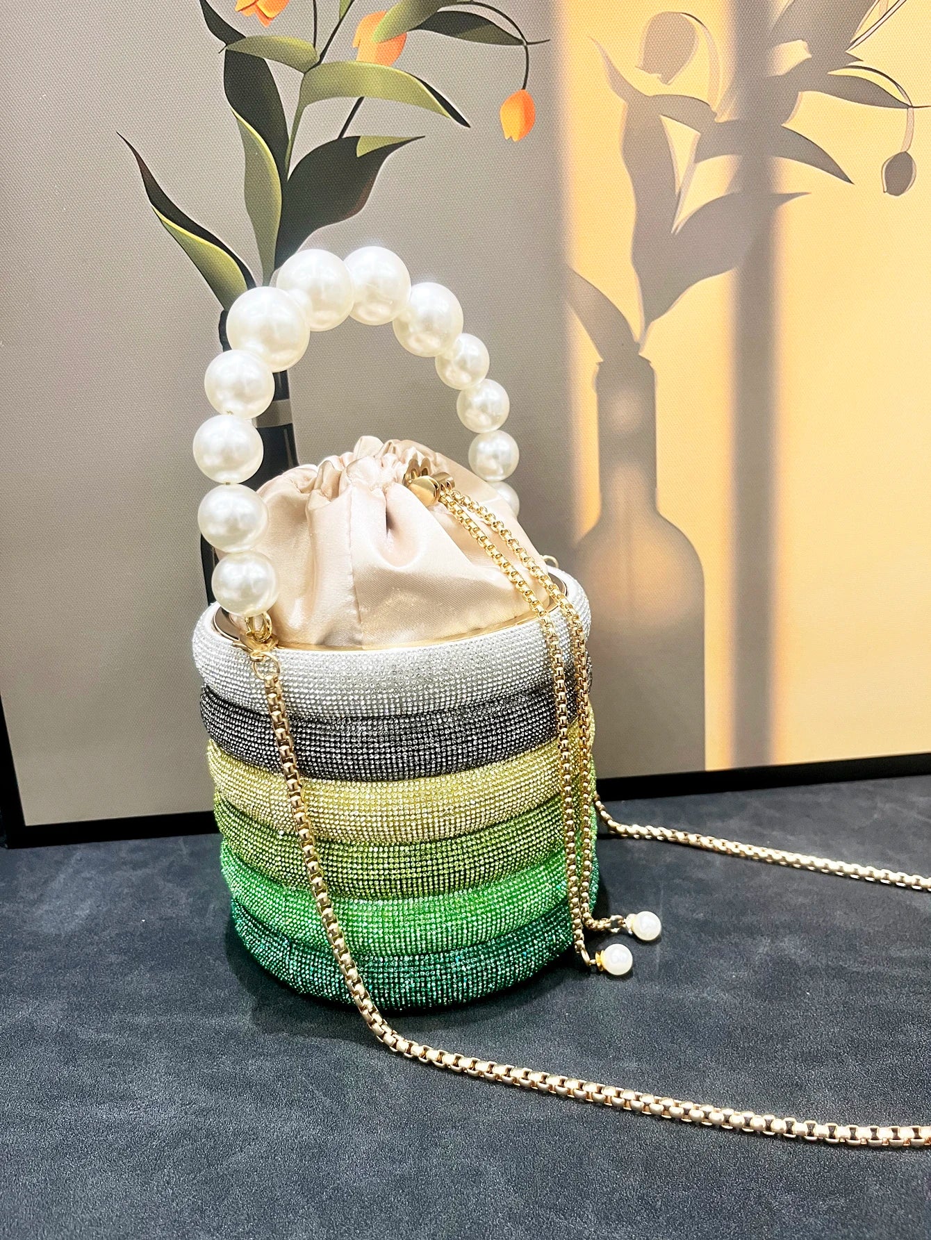 handmade Rhinestones Evening clutch Bag Purses and handbag luxury Designer shoulder bag Shiny Crystal Clutch purse bucket bag