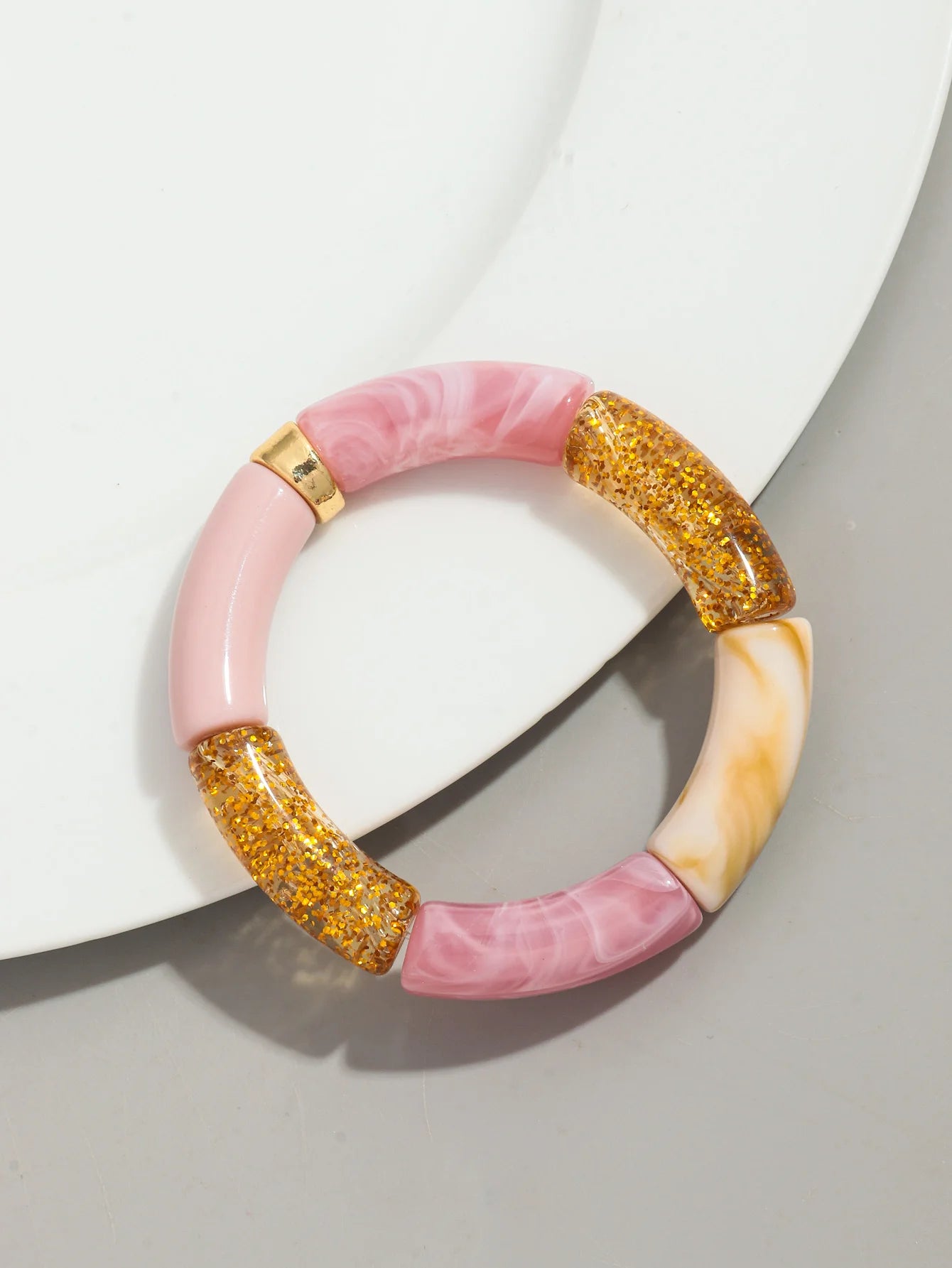 Bohomia New Acrylic Chunky Bamboo Stackable Bracelet for Women Boho Elastic Colorful Tube Beads Braceletes 2025 Fashion Jewelry