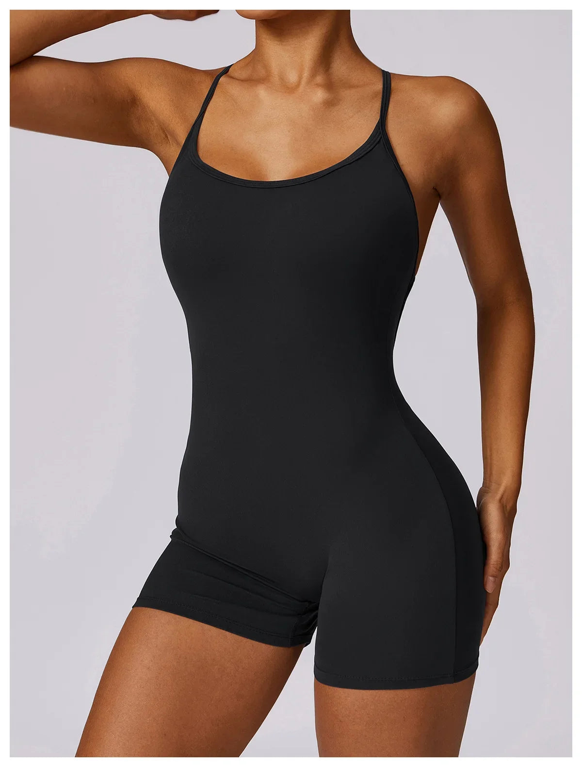 Custom LOGO women's clothing quick-drying nude sports onesie casual running fitness tight back yoga clothing