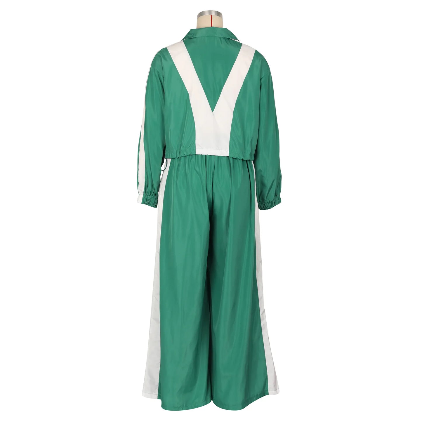 CM.YAYA Active Patchwork Women's Set Zipper Sweatshirt Jacket and Wide Leg Pants Suit 2025 INS Two 2 Piece Sets Outfit Tracksuit