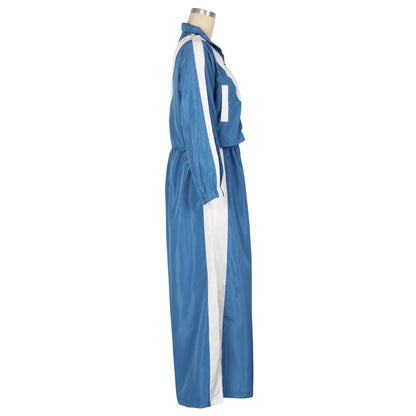 CM.YAYA Active Patchwork Women's Set Zipper Sweatshirt Jacket and Wide Leg Pants Suit 2025 INS Two 2 Piece Sets Outfit Tracksuit
