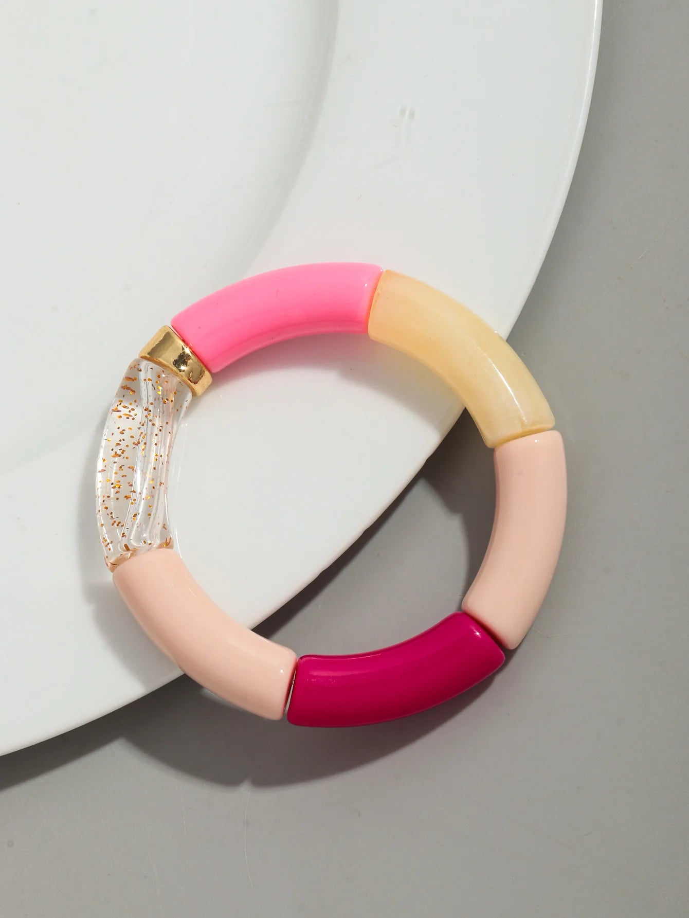Bohomia New Acrylic Chunky Bamboo Stackable Bracelet for Women Boho Elastic Colorful Tube Beads Braceletes 2025 Fashion Jewelry