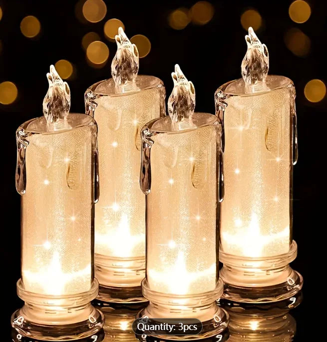 3PCS LED Candle Lanterns with Battery, Perfect for Family Dinners, Weddings, Birthdays, Valentine’s Day, and Bedroom Decoratio