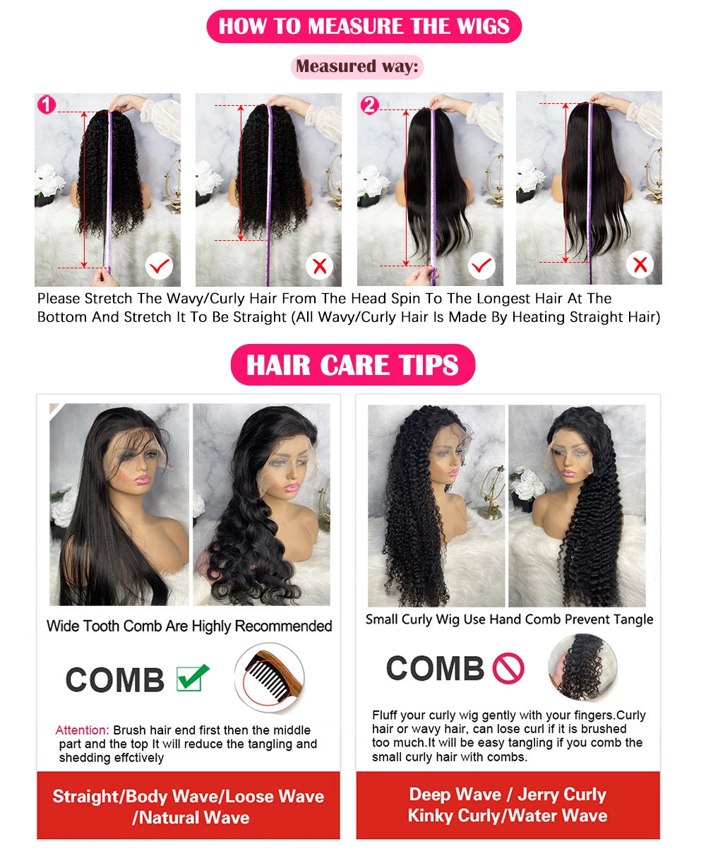 200% Chocolate Brown Deep Wave Human Hair Wig 30 38Inch Transparent Lace Frontal Wigs For Women 13x6 Lace Front Water Curly Wigs
