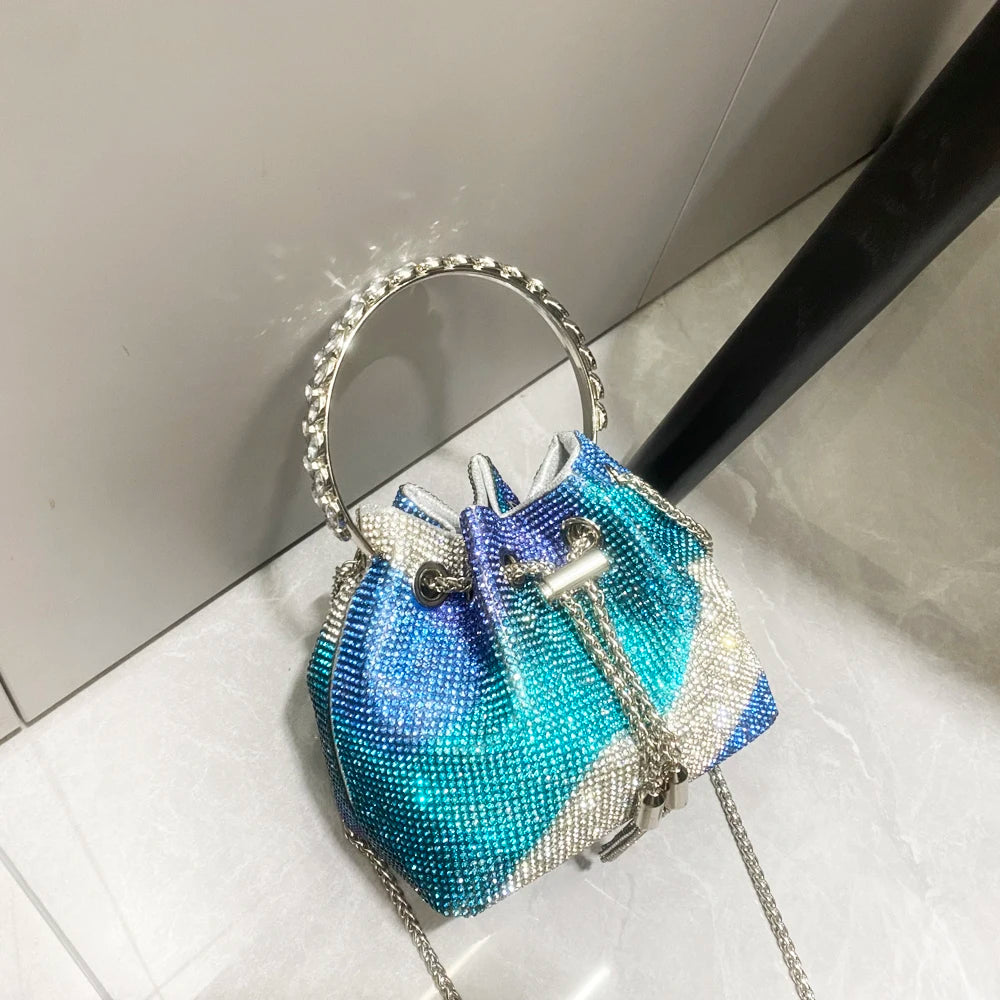 purses and handbags bags for women luxury Designer bucket clutch purse evening banquet bag Crystal rhinestone shoulder bags