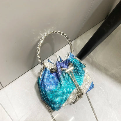 purses and handbags bags for women luxury Designer bucket clutch purse evening banquet bag Crystal rhinestone shoulder bags