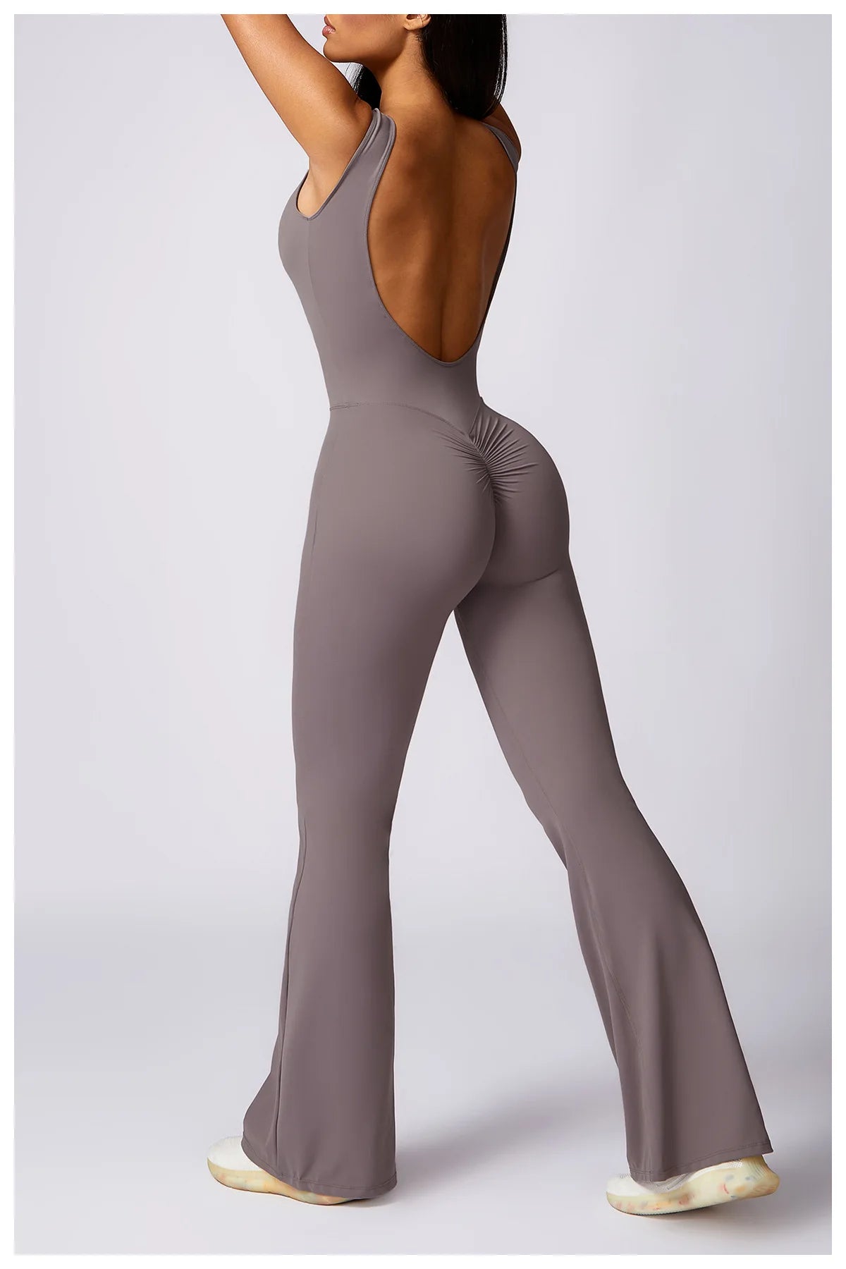 Customized LOGO women's peach hip lift sports yoga onesie casual micro-pull fitness back yoga clothes