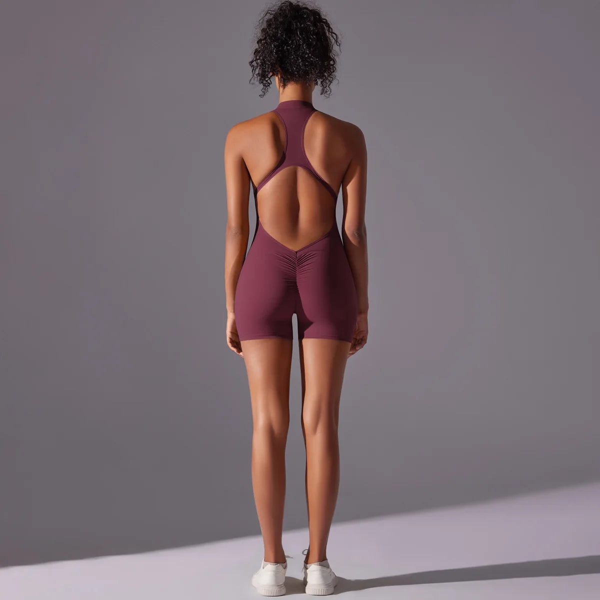 Customized LOGO High-intensity nude tight sports back onesie yoga running fitness clothes