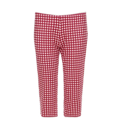 2025 New Women Red Plaid Print 2 Piece Set O-neck Full Sleeve Lace Up Cardigan Crop Tops + Knee Length Pencil Pants Casual Suit