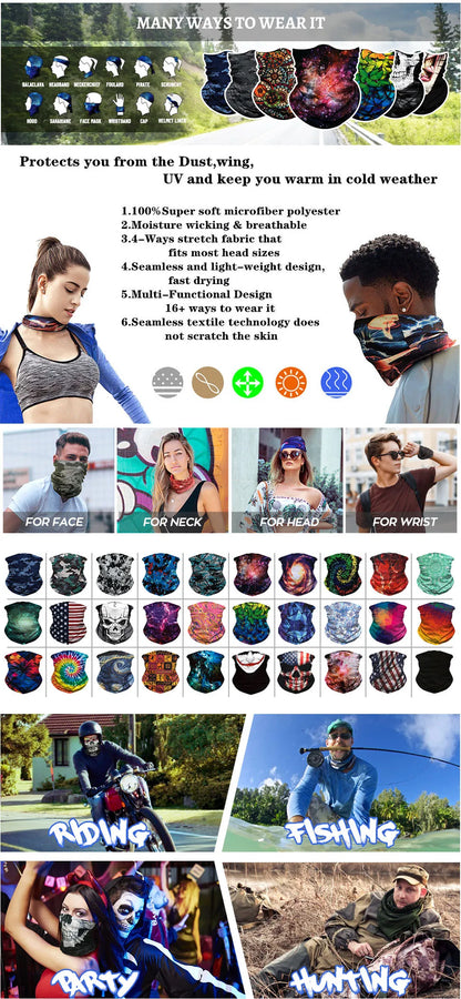 Canada/Mexico/Caribbean Countries Flags Bandana Neck Gaiter Seamless Outdoor Tube Face Scarf Windproof Headwear Unisex Headwrap