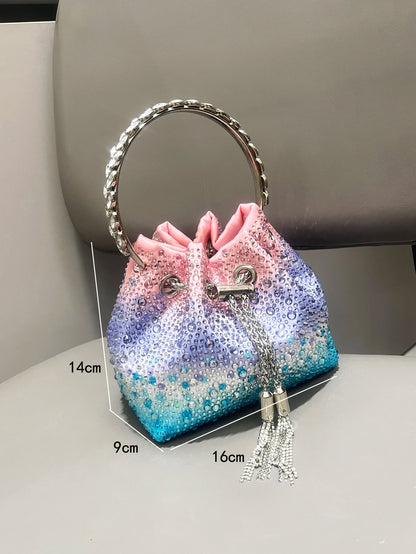 Handle Rhinestones Evening clutch Bag Purses and handbag luxury Designer shoulder bag Shiny Crystal Clutch purse bucket bag