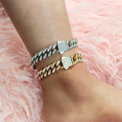 Chunky Metal Cuban Chain Anklet for Women Girls Gold Silver Color Summer Beach Anklet Bracelet Mother's Day Gifts Not Allergic