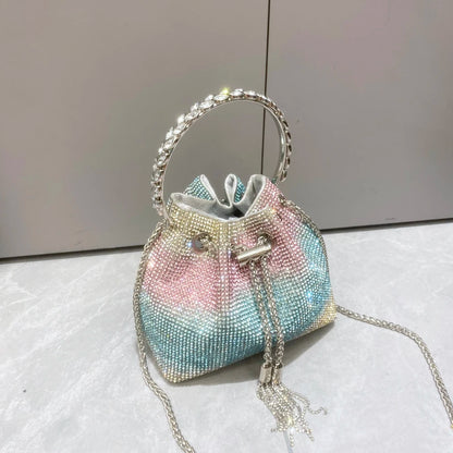 purses and handbags bags for women luxury Designer bucket clutch purse evening banquet bag Crystal rhinestone shoulder bags