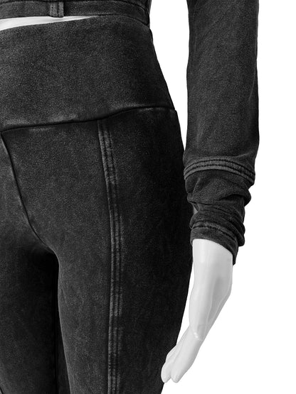 Weird Puss Distressed Women Two Piece Set Tracksuit Zip Hooded Jacket+Waistband Flare Pants Streetwear Matching Stripe Outfits