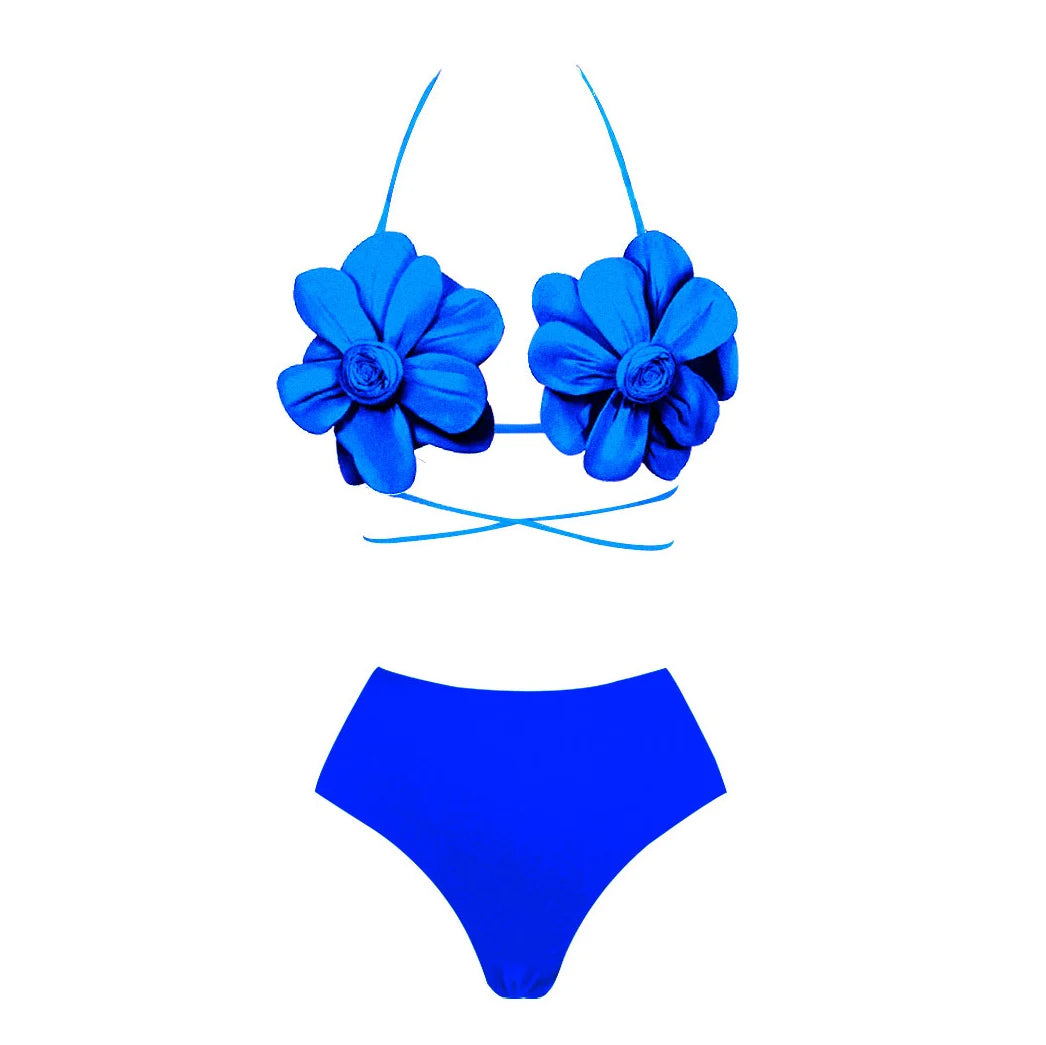 Flower Bikini Set With Skirt Luxury Designer Swimsuit Women Sexy Swimwear High Waist Biquini Desire Bodysuit Bathsuit Beachwear