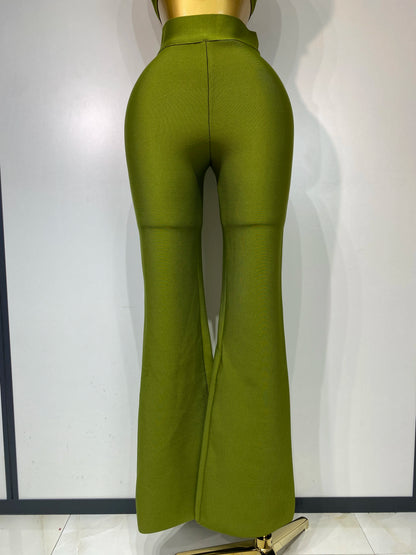 Women Sexy Bandage Crop Top Pant Set Evening Party Club Luxury Birthday High Street Fashion Elegant Luxury Birthday Outfit ﻿