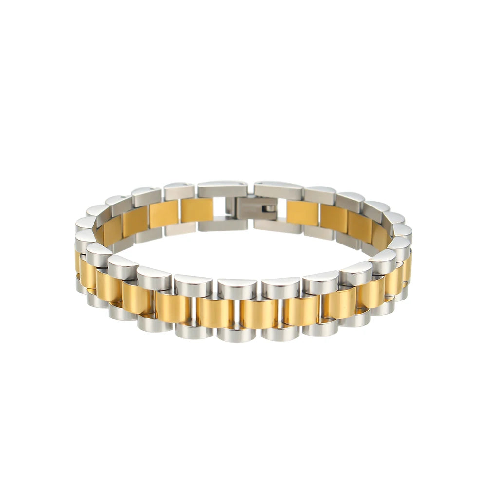 E.B.belle Tarnish Free Stainless Steel Gold Plated Detachable Wristbands Bracelets Bangles For Women Men Gold Wrap Bracelets