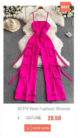 XFPV American Style Women's Shorts Summer Belt Gathered Waist Zipper Spliced Beading Tassel Shorts Female New Fashion 22D1803