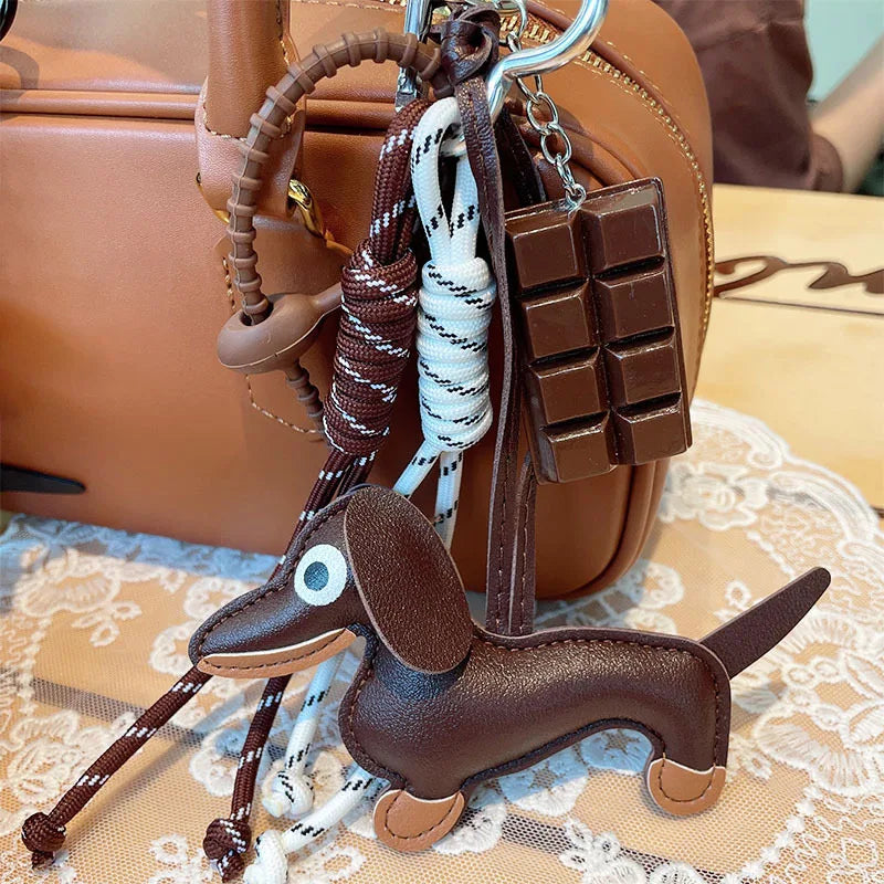 Braided Rope Bag Pendant High-grade Keychain Pendant Ruth's Same Style Dachshund Pendant Suitable For Phone Bag Accessories