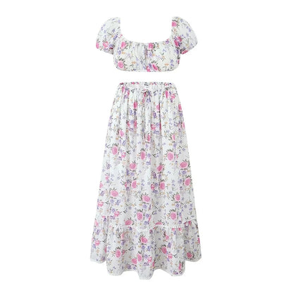 Lace Skirt Set Dress Summer Women Beach Holiday Sexy Cotton Matching Set Outfits Spring White 2 Pcs Vestidos Female Set 2025
