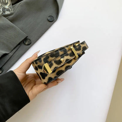 LEFTSIDE Mini Leopard PU Leather Crossbody Bags For Women 2024 Y2K Trend Female Korean Fashion Lady Shoulder Bag Lady Handbags
