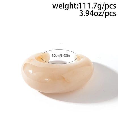 KMVEXO Vintage Punk Beige Khaki Thick Resin Acrylic Smudging Bangles Geometric Irregular Bangle Bracelets For Women Men Jewelry