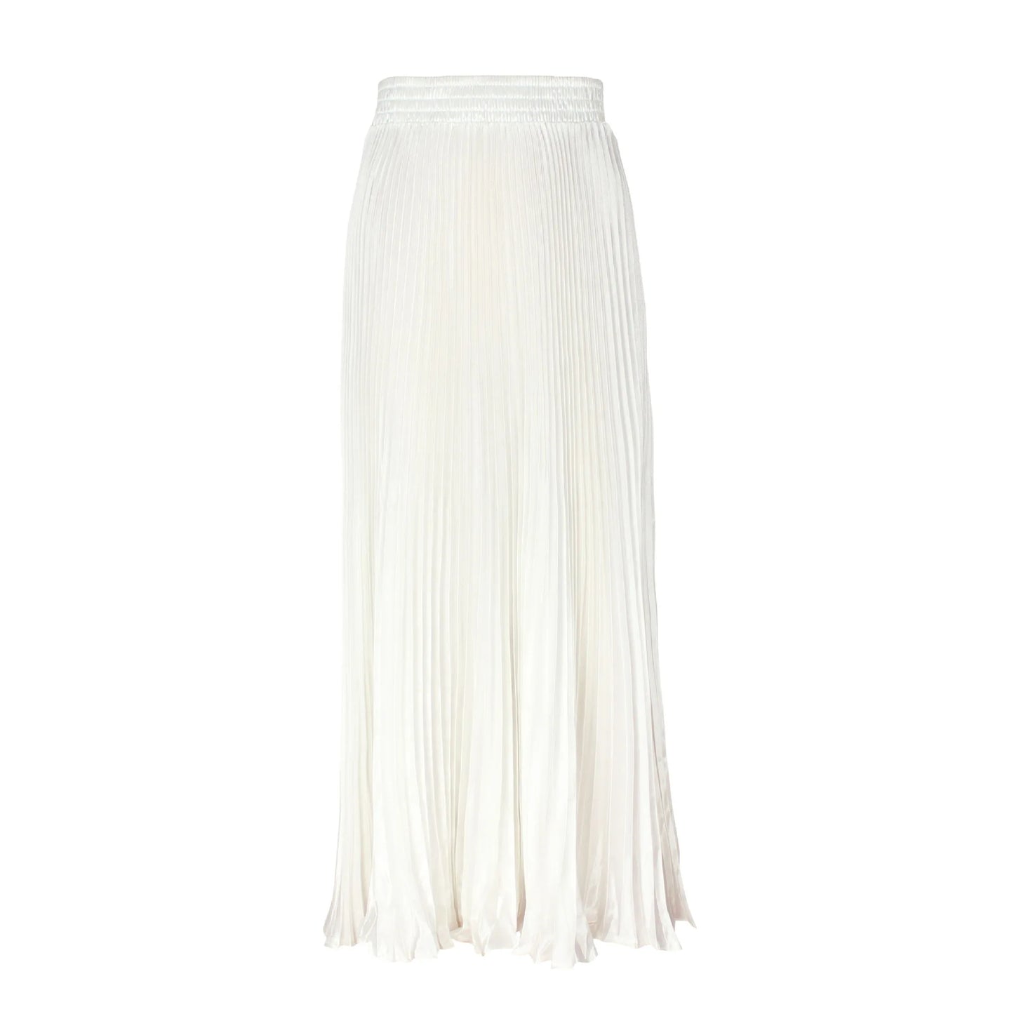 Women's Fashion Pleated Mermaid Long Skirt Korean Style Casual High Waist Satin Flowy Skirts Shiny 19 Colors 2024 Spring SK500