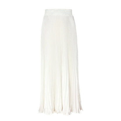 Women's Fashion Pleated Mermaid Long Skirt Korean Style Casual High Waist Satin Flowy Skirts Shiny 19 Colors 2024 Spring SK500