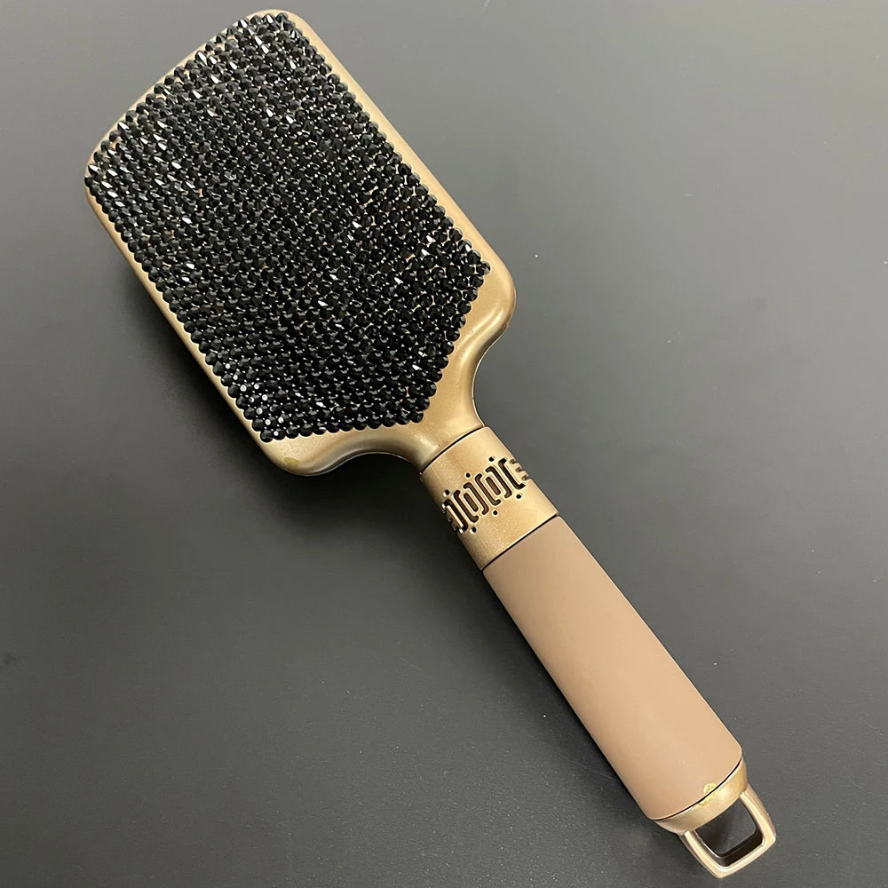 Luxury Bling Crystal Paddle Brush cepillo para cabello escova de cabelo brosse cheveux femme Hairdressing Styling Tools