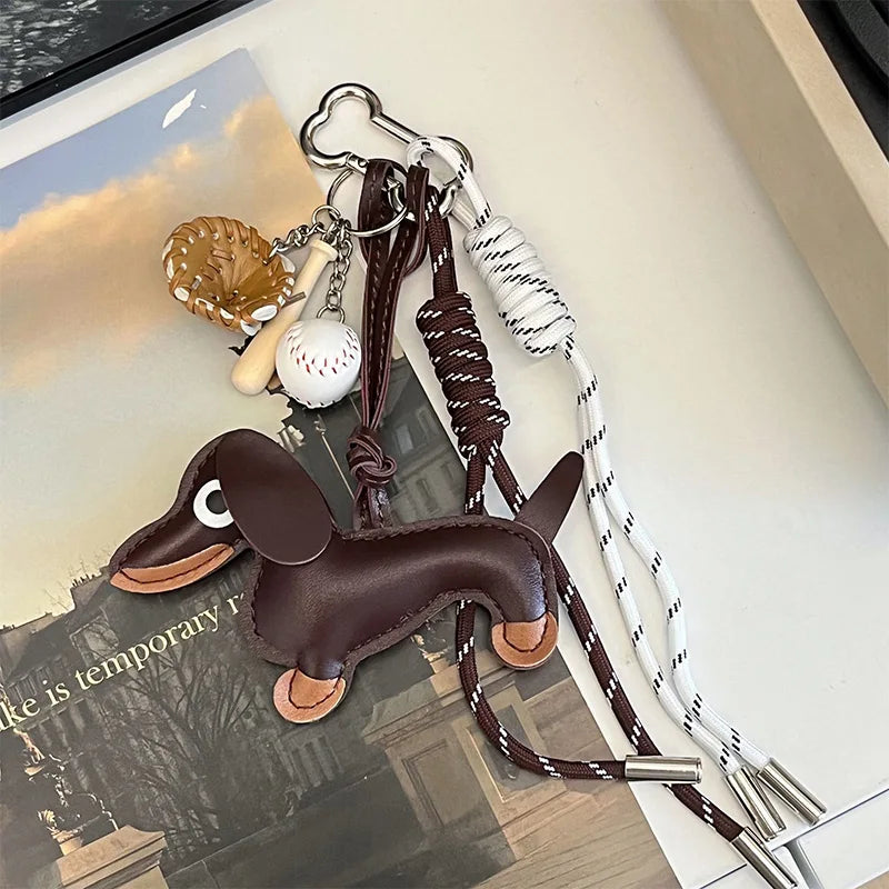 Braided Rope Bag Pendant High-grade Keychain Pendant Ruth's Same Style Dachshund Pendant Suitable For Phone Bag Accessories
