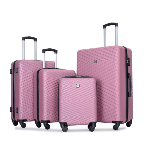 Travelhouse Luggage set 4-Piece ABS Suitcase With Spinner Wheels,24 Inch and 28 Inch with TSA Lock,16,20 inche Carry on Luggage