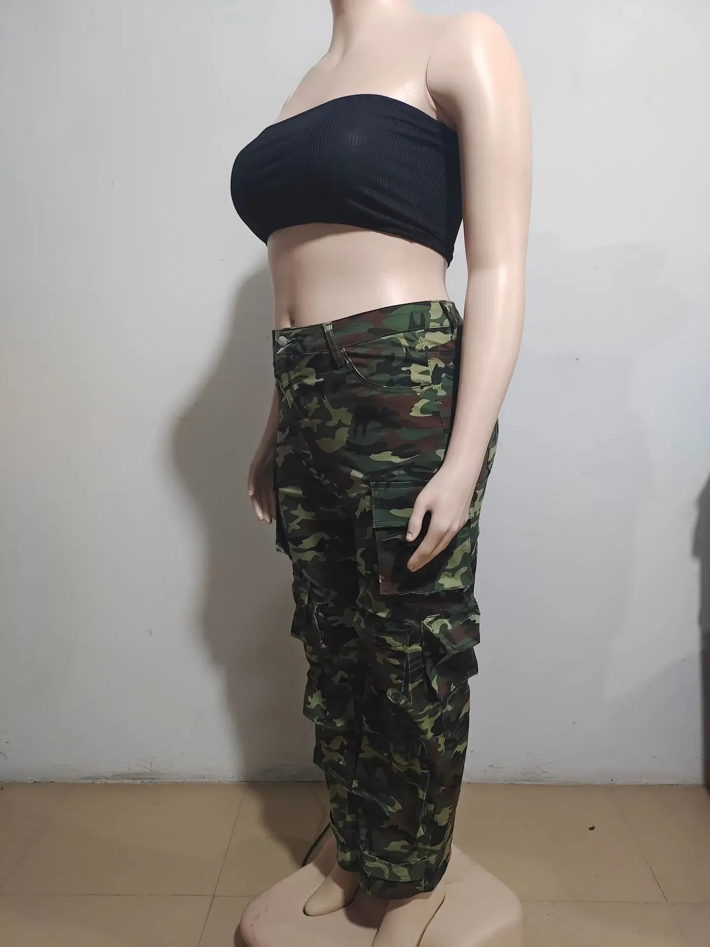 Solid Casual Baggy Cargo Pants for Women Youthful Female Trousers Multi-pocket Fashion Vintage Women's High Waist Wide Pants