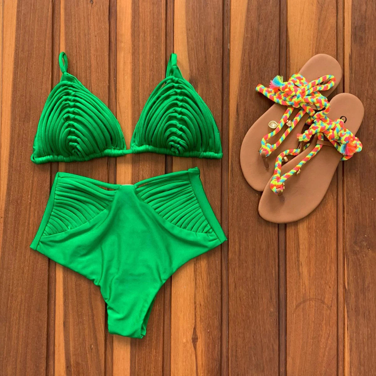 Two Pieces Bikini Set Crochet Swimsuit Women Sexy Swimwear Female Red Brazilian Biquini High Cut Bathing Suit Bodysuit Beachwear