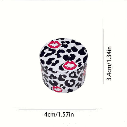 40/50mm Leopard Print Herb Grinder 4-layer Pepper Mill Salt Spice Mortar Metal Tobacco Grass Raw Grinder Smoking Kitchen Tool