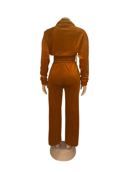 Pants Set Women Two Piece Sets Matching Sets Y2k Streetwear Zipper Coats Long Pants Elastic Waist Sportswear Tracksuit Jogger