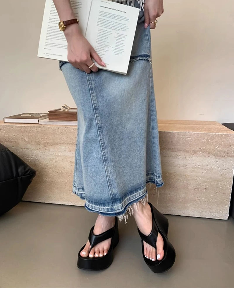 Design Summer Chunky Woman Slippers Fashion Platform Wedges High Heel Silvery Ladies Shoes Zapatillas De Mujer