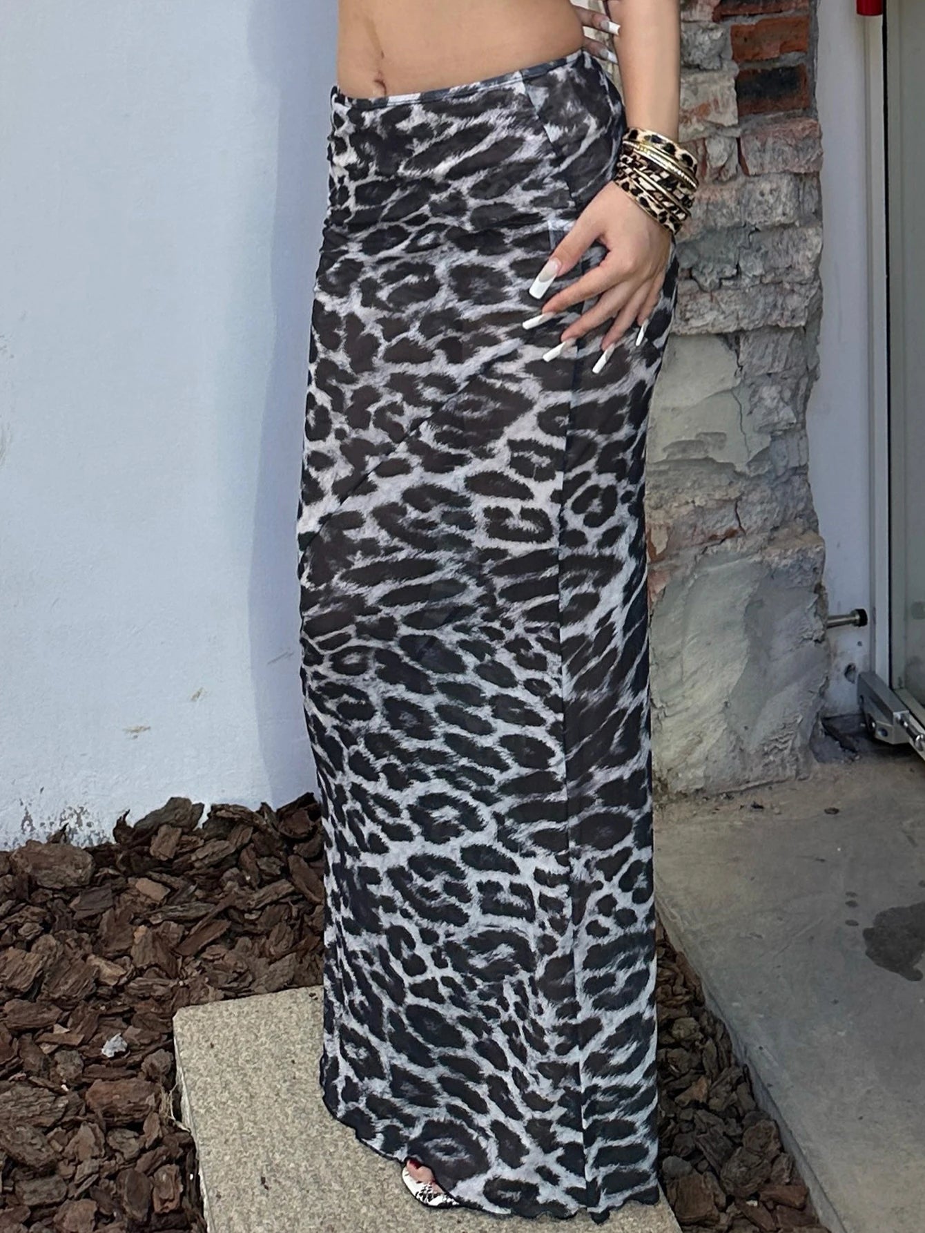 Dulzura Sexy Elegant Skirt Leopard Printed Maxi Women Skirts 2024 Lady Y2K Clothes Office Club Party Casual Streetwear Wholesale