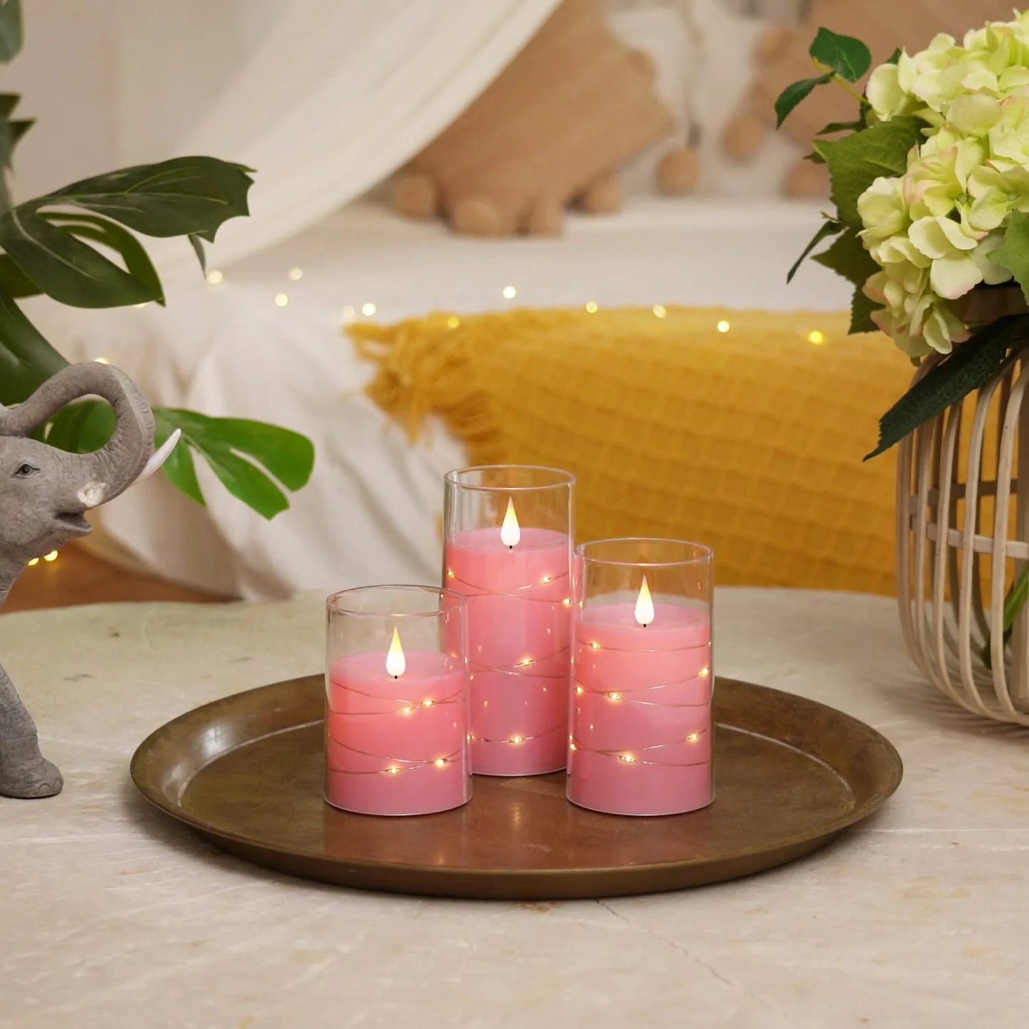 Flickering Flameless Candles Battery Operated Candles LED Candles with Remote Timer for Home Wedding Birthday Decor 3D Flame