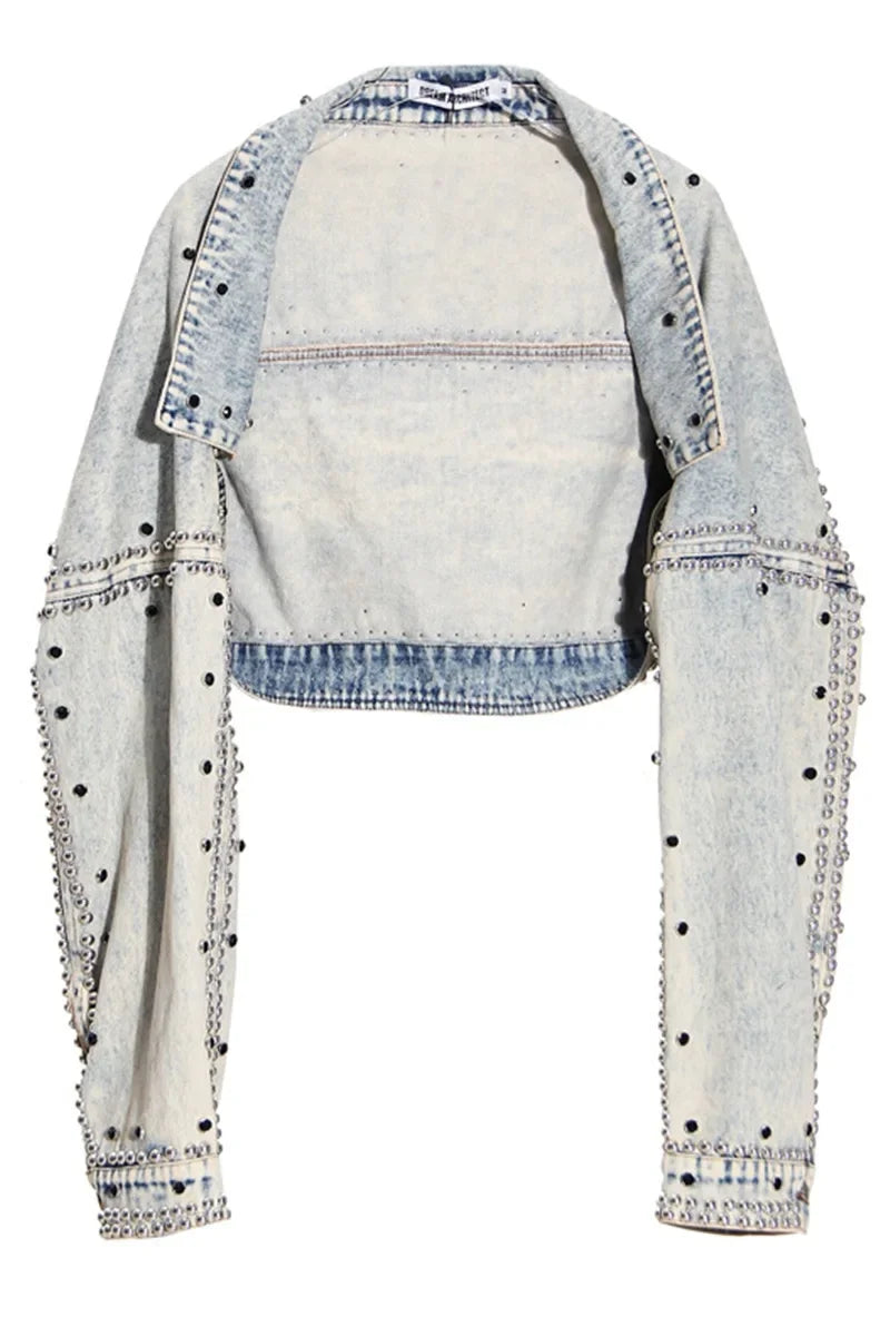 Short Denim Coat Women Y2k Cotton Spring Autumn Ropa Jeans Punk Gothic Bomber Jacket Windbreaker Vintage Jackets Streetwear