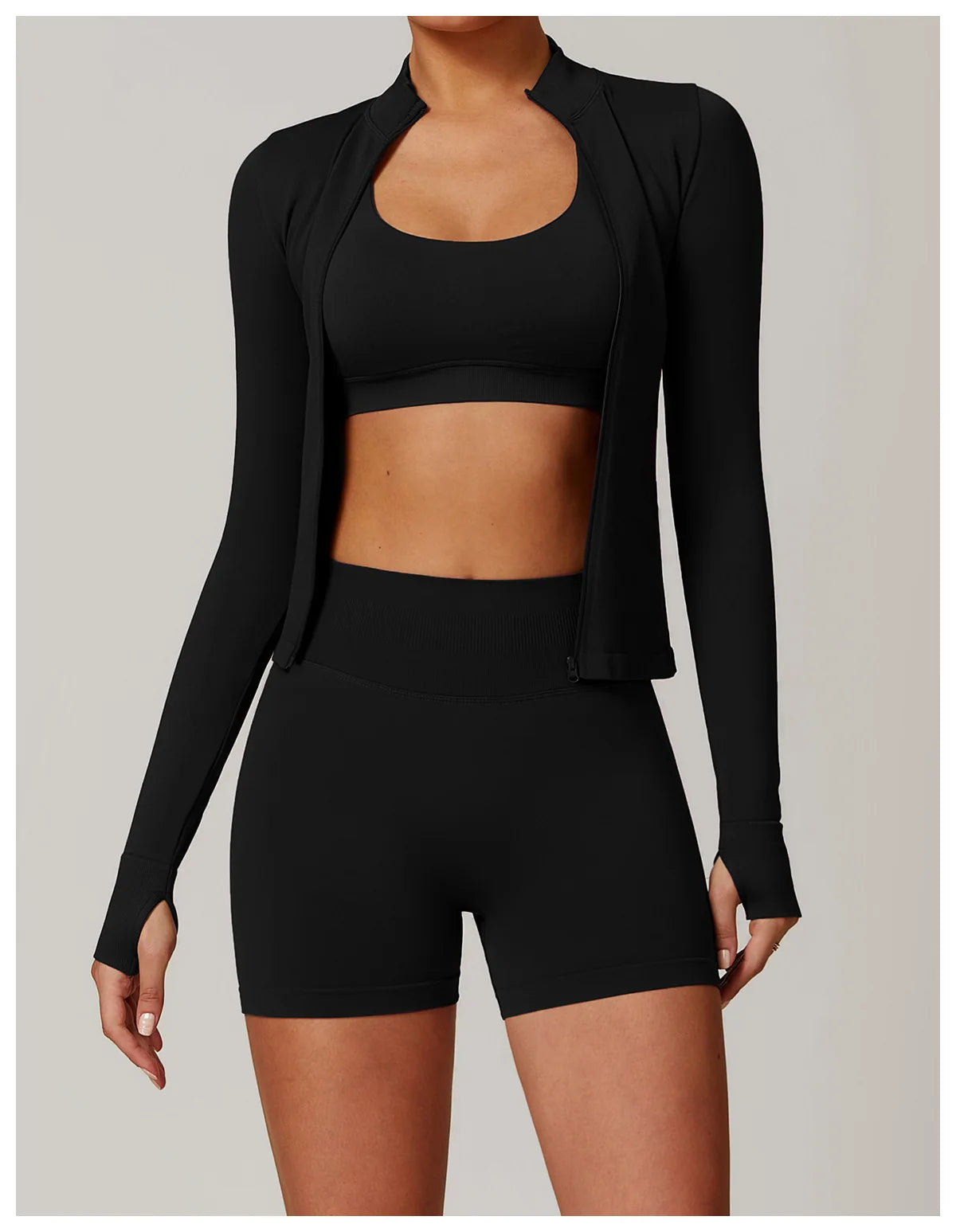 Customized LOGO women's seamless stand-up collar zipper yoga clothes jacket windproof slim top sports running jacket jacket