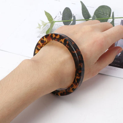 Niche Tortoiseshell Acrylic Bracelet Resin Leopard Mottled Bangle Gift for Wife