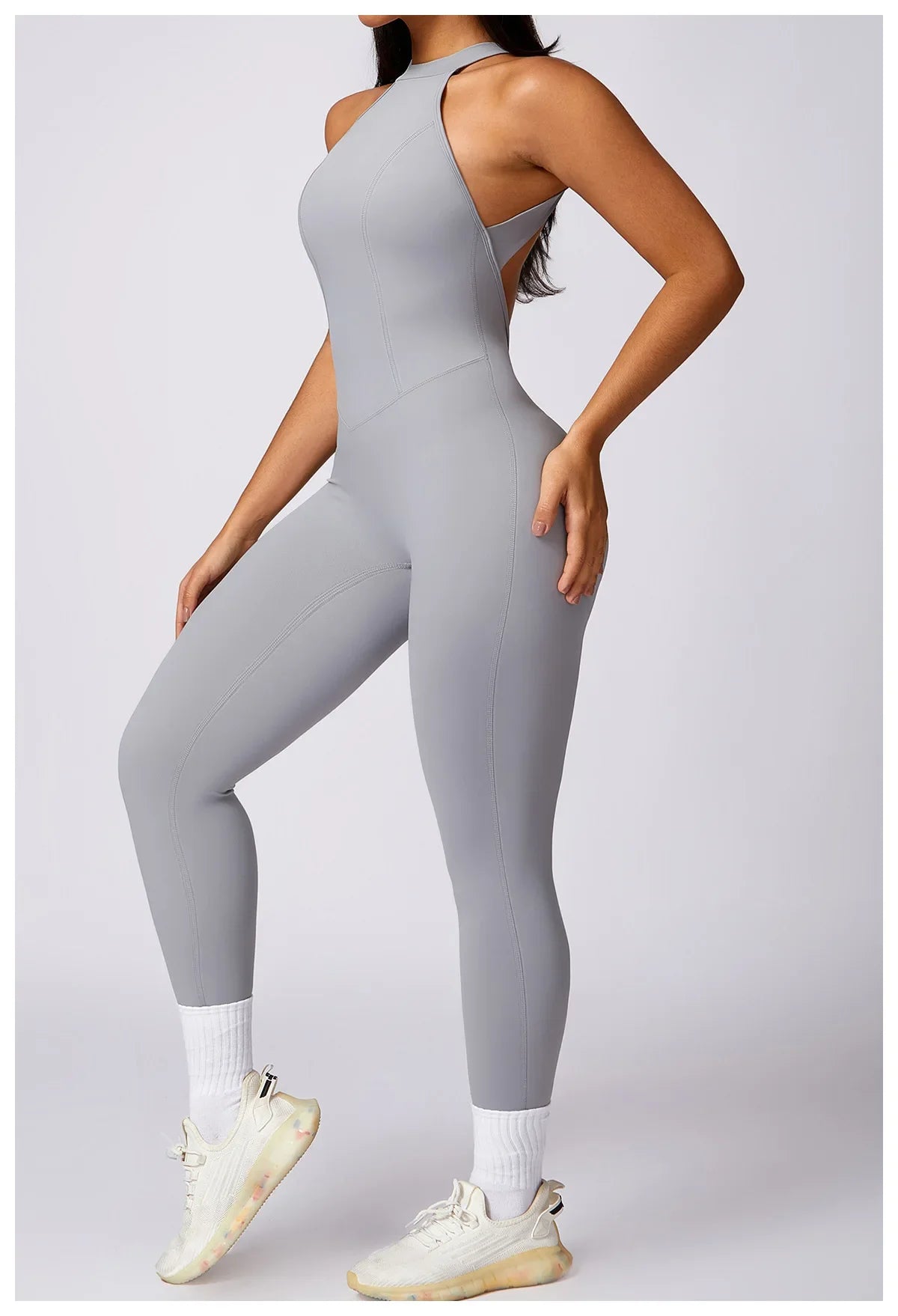 Custom LOGO High Quality Outdoor Jumpsuit Activewear tracksuit women‘s one-piece yoga clothes running tight fitting sportswear