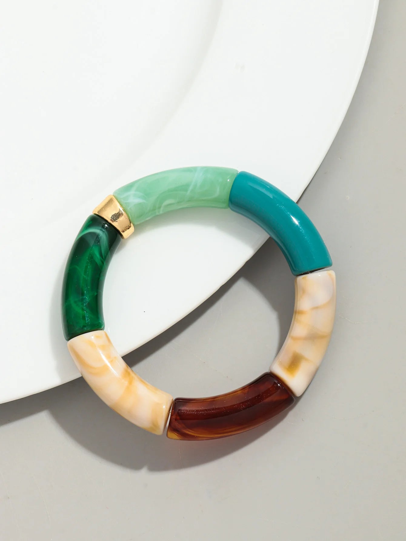 Bohomia New Acrylic Chunky Bamboo Stackable Bracelet for Women Boho Elastic Colorful Tube Beads Braceletes 2025 Fashion Jewelry