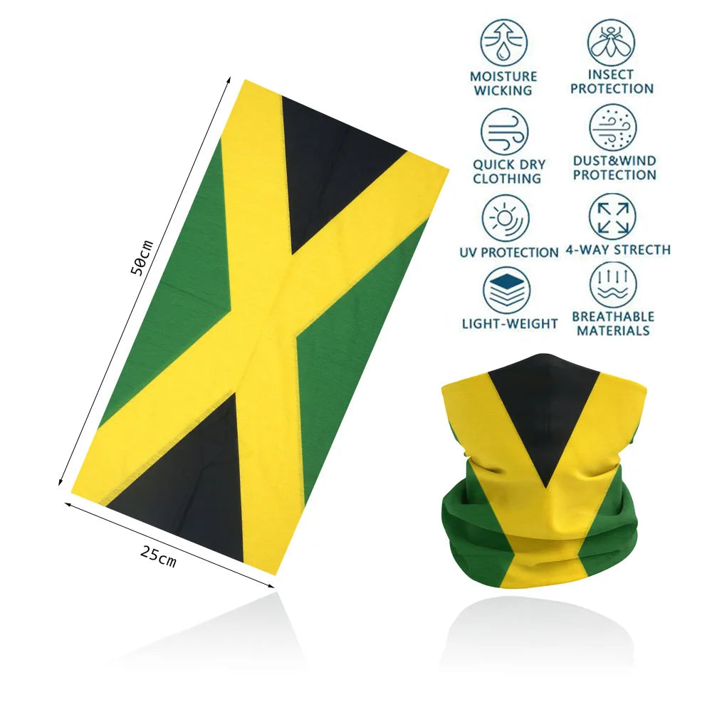 Canada/Mexico/Caribbean Countries Flags Bandana Neck Gaiter Seamless Outdoor Tube Face Scarf Windproof Headwear Unisex Headwrap